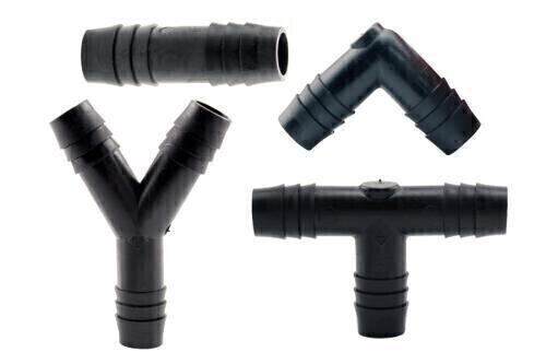 Hydro Flow Tubing Barbed Connector Fitting Tee, size: 1/8 inch 1/ each