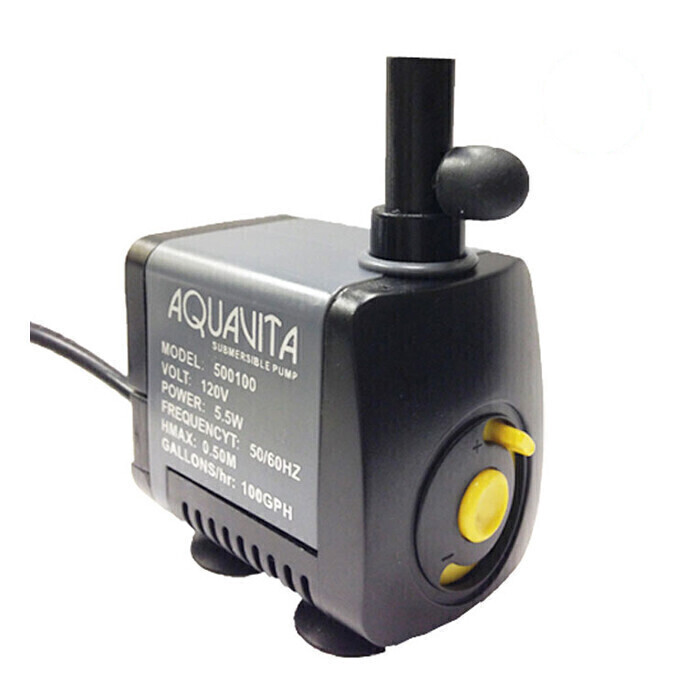AquaVita Water Pump Submersible Only, size: 100 GPH 5.5 watt with 5.75 foot cord