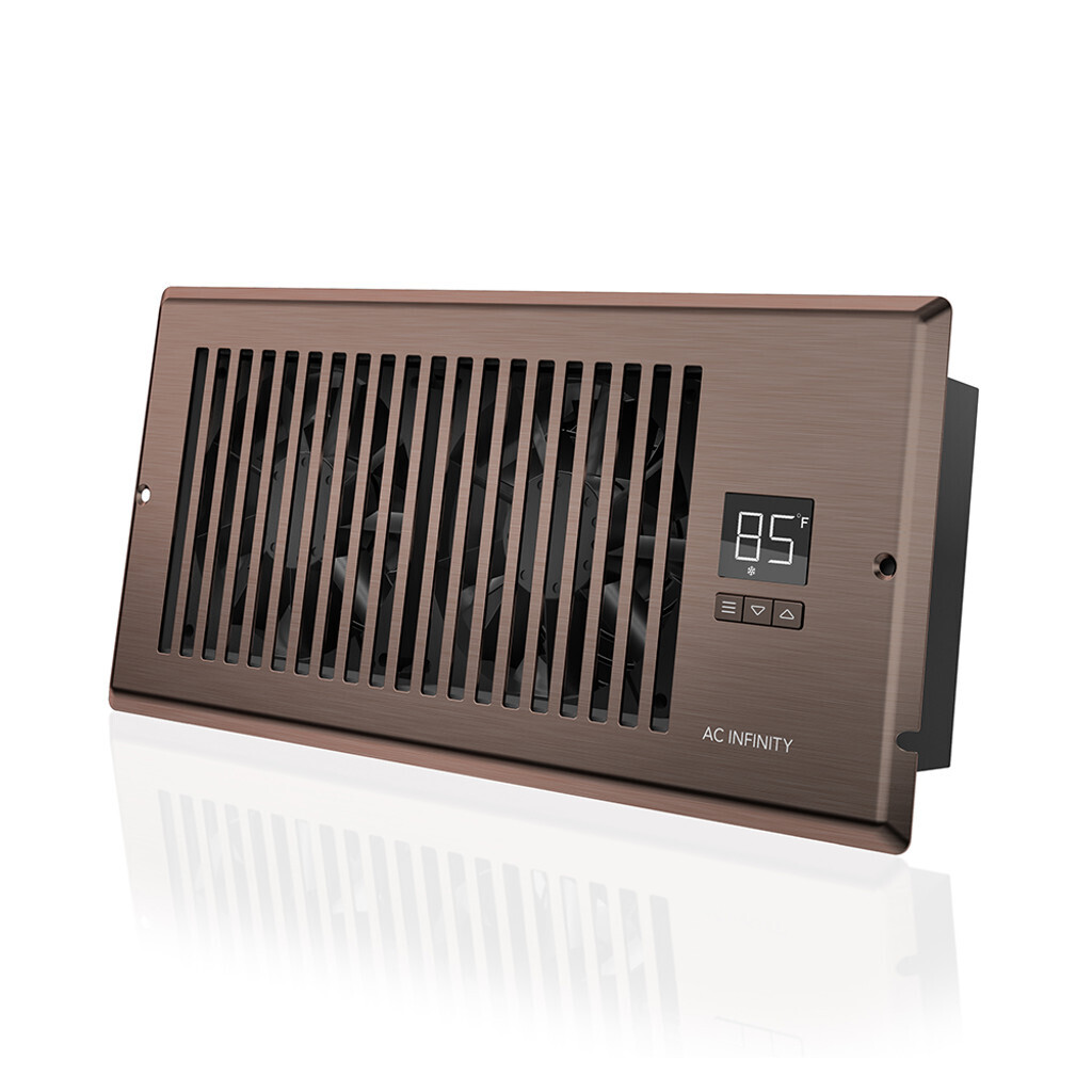 AC Infinity Airtap Quiet Register Booster System, size: 4x10 inch Bronze for T4