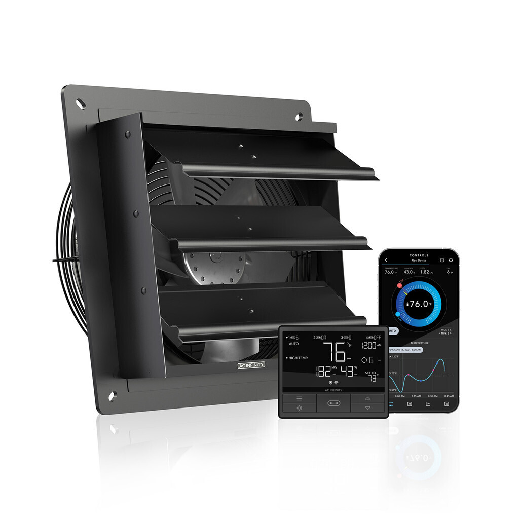 AC Infinity Airlift Shutter Exhaust Fan Temperature and Humidity Controller