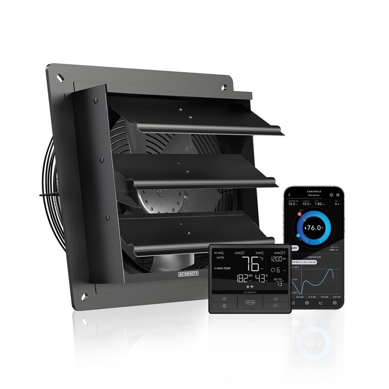AC Infinity Airlift Shutter Exhaust Fan Temperature and Humidity Controller