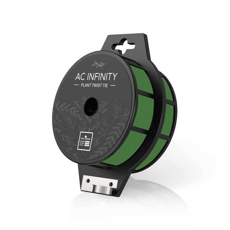 AC Infinity Green Twist Ties with Built-In Cutter 100 meter