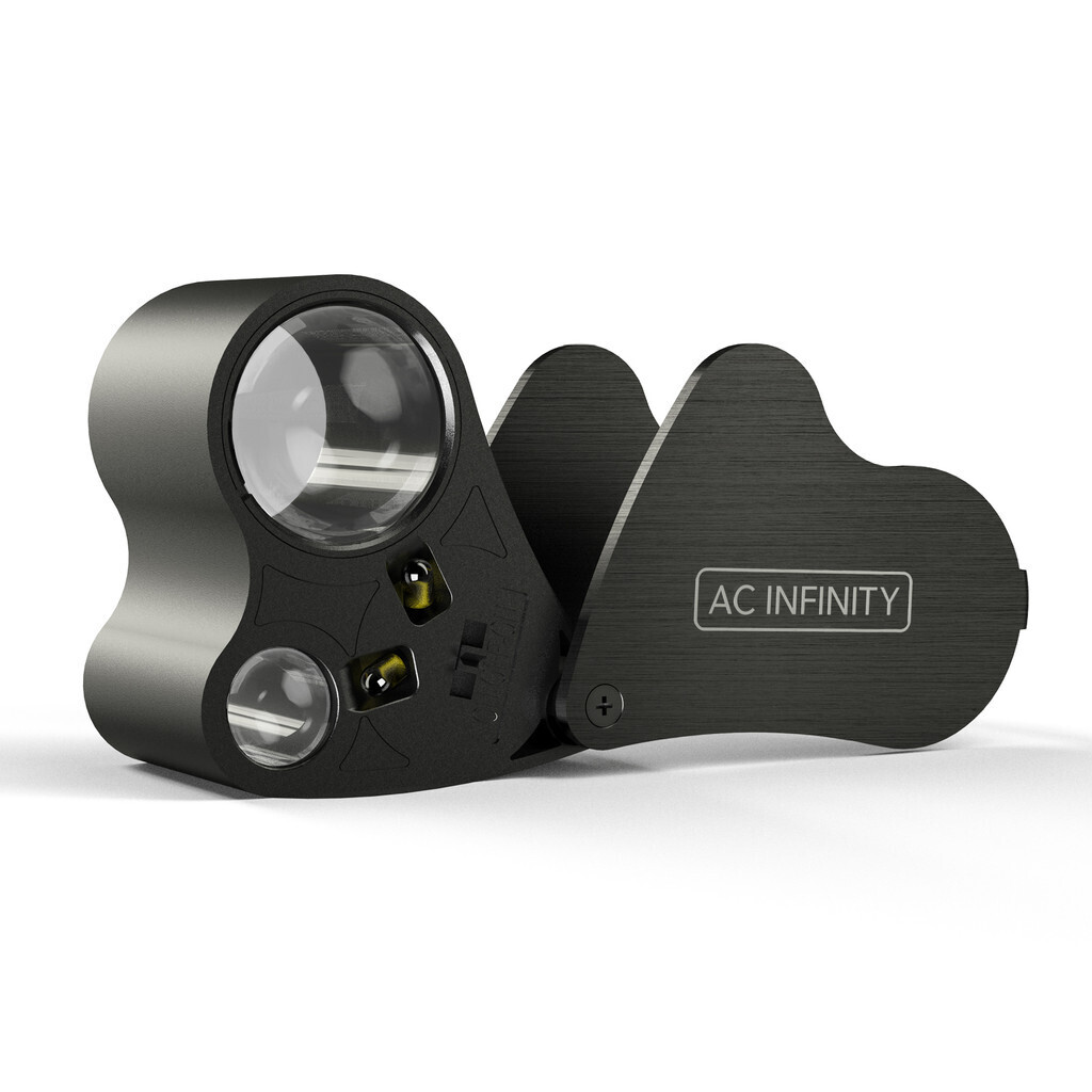 AC Infinity Jewelers Loupe Magnifying Glass with LED Light &amp; Dual Lenses 30x, 60x magnification