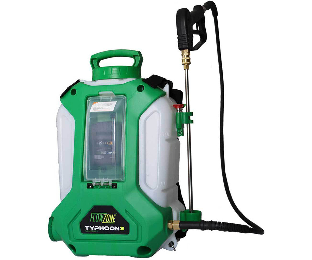 FlowZone Backpack Sprayer Typhoon High Pressure 3.0 Variable Speed Battery 4 gallon