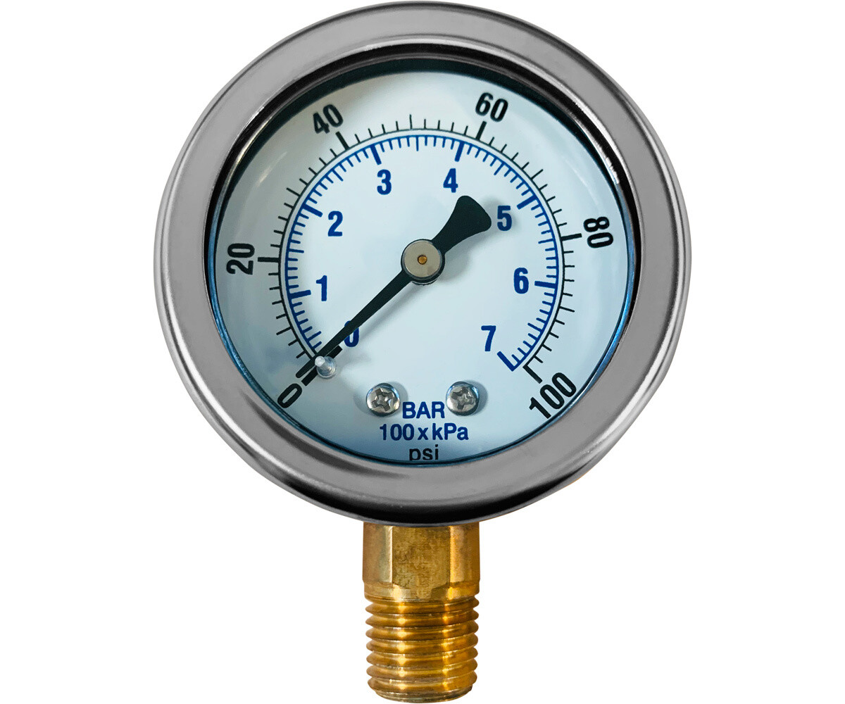 Dosatron Dilution Solutions Pressure Gauge 0-100 PSI 1/4 inch Mount Solution