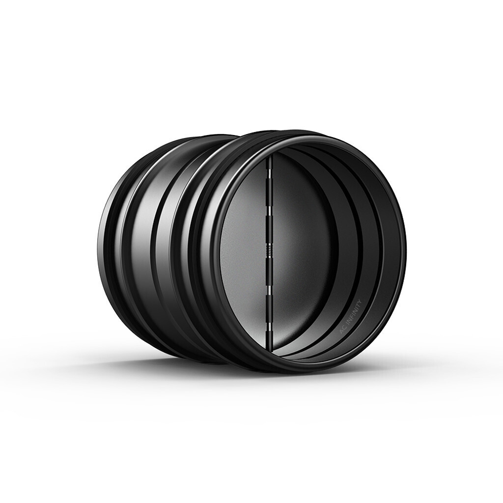 AC Infinity Backdraft Damper Ducting Insert Galvanized Steel Black