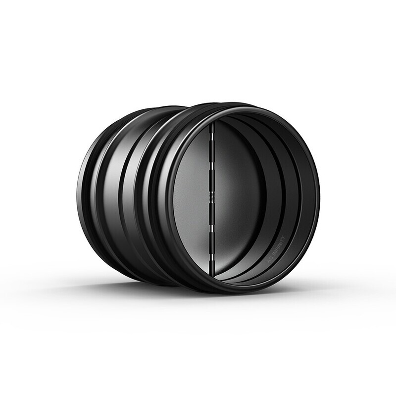 AC Infinity Backdraft Damper Ducting Insert Galvanized Steel Black