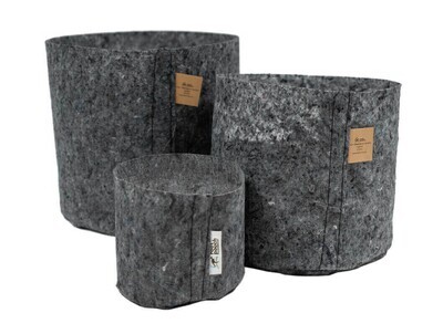 Root Pouch Round Pot Fabric Gray no Handles, size: 1 gallon 250 gram per square meter 6x7.5 inch 1/ each