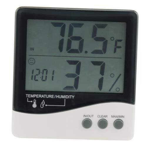 Growers Edge Digital Hygrometer Large Display Temperature, Humidity