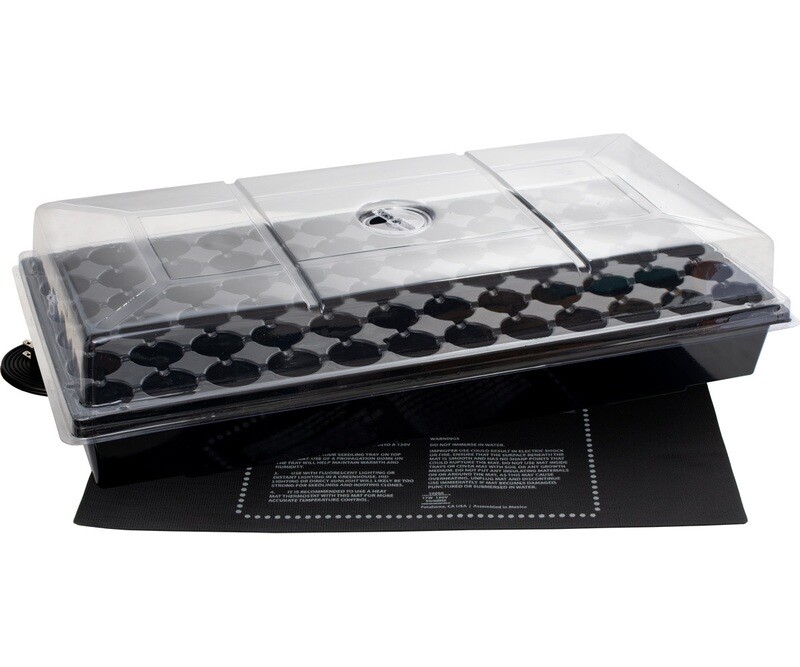 Jump Start 1020 Propagation Germination Station Tray with Heat Mat 2 inch Dome 72 cell Insert