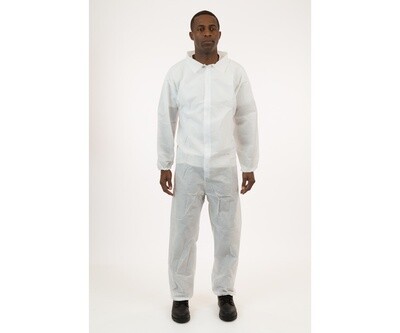 International Enviroguard White SMS Coverall Elastic Wrist &amp; Ankle Large 25/ pack