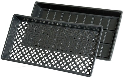 Hydrofarm 1020 Propagation Plug Tray Flat Cut Kit Tray &amp; Mesh Insert Combo 10x20 inch 50/ case