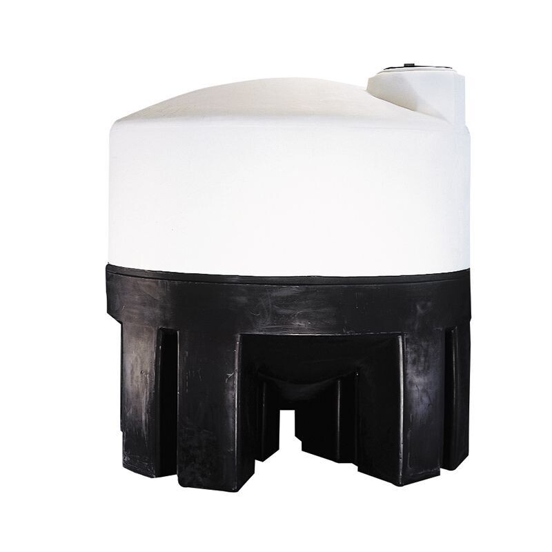 Chemtainer Cylindrical Cone Bottom Conical Tank Polyethylene Reservoir Closed Top with Poly Stand One Piece