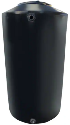 Chemtainer Vertical Water Tank Closed Top Black