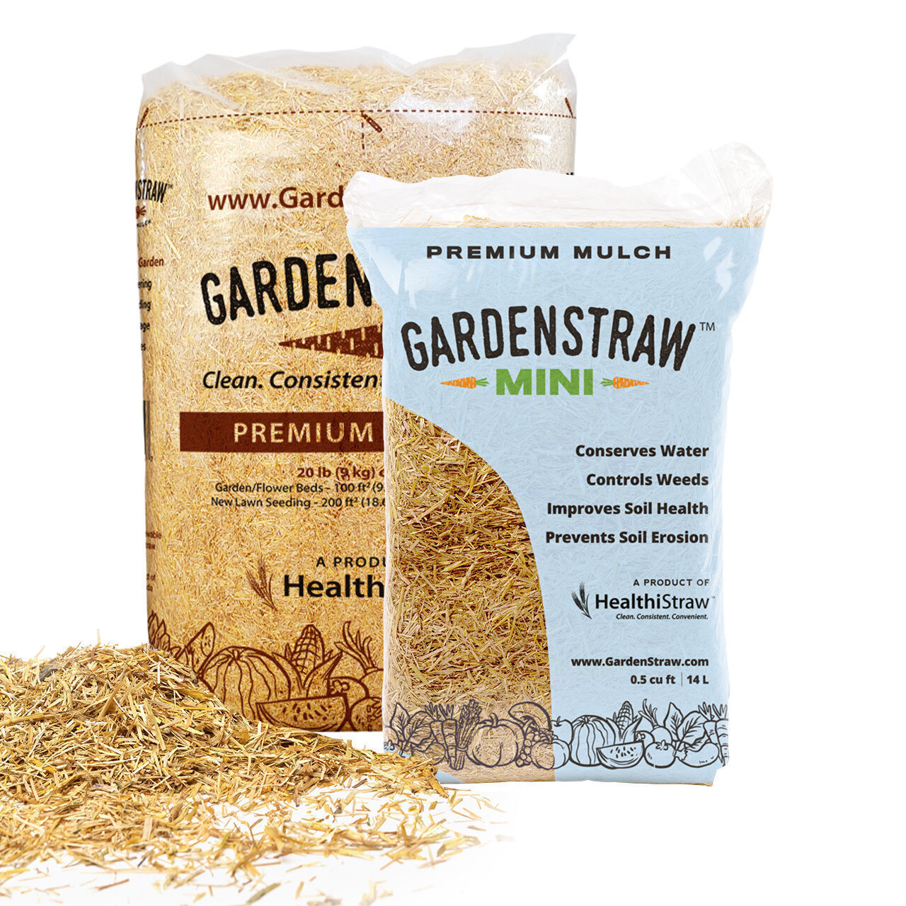 Healthistraw GardenStraw Mulch, size: 0.5 cubic foot 14.2 liter Mini Round 1/ each
