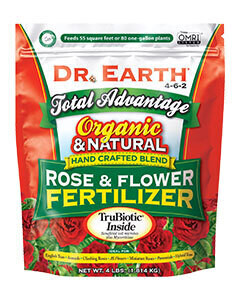 Dr. Earth Rose &amp; Flower Fertilizer 4-6-2, size: 4 pound 1.8 kilogram 1/ each