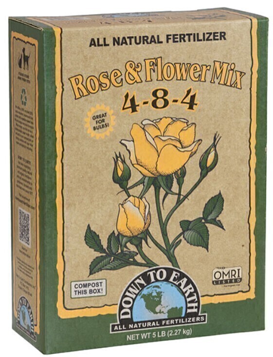 Down to Earth Dry Rose &amp; Flower Mix 4-8-4, size: 5 pound 2.3 kilogram 1/ each
