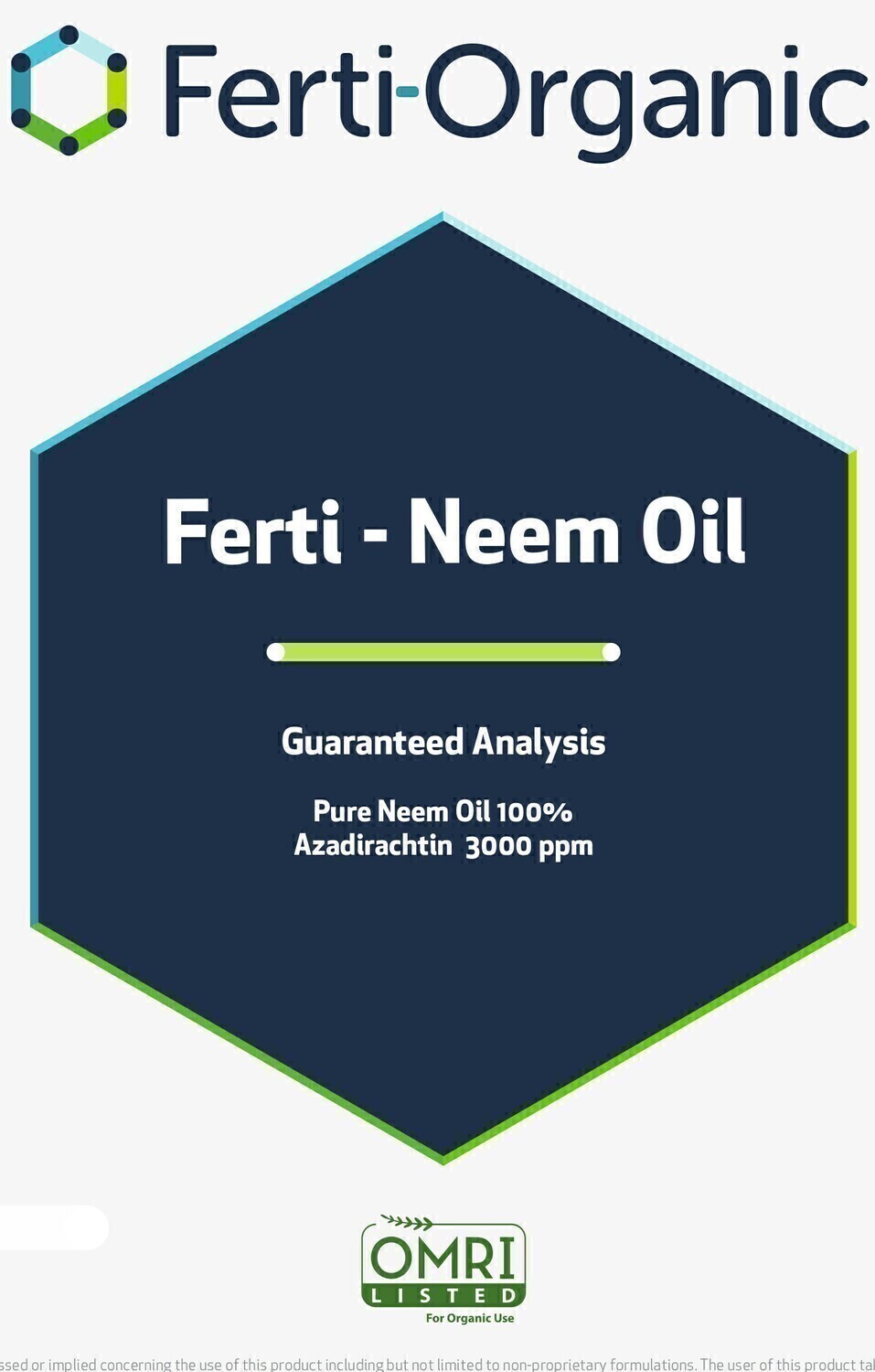 Ferti-Organic Neem Oil Premium Pest Control and Leaf Shine, size: 5 gallon 20 liter 1/ each