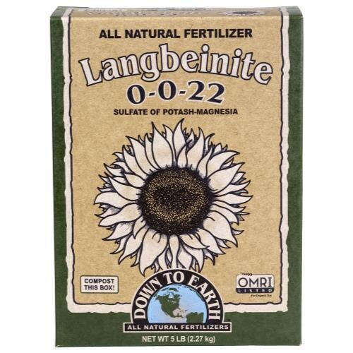 Down to Earth Dry Langbeinite (Sul-Po-Mag) 0-0-22, size: 5 pound 2.3 kilogram 1/ each