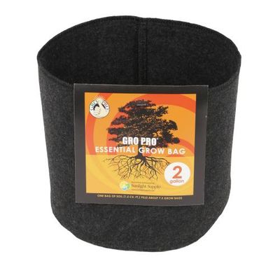 Gro Pro Round Fabric Pot no Handles Black