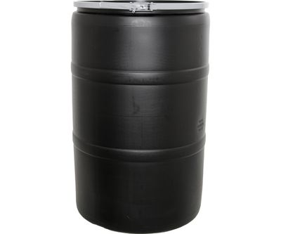 Active Aqua Reservoir Round Vertical Drum Barrel with Solid Locking Top Cover Lid Black Food Grade 55 gallon 22x22x35.5 inch 1/ each