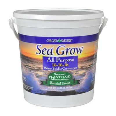 Grow More Sea Grow Fertilizer All Purpose 16-16-16 Soluble 25 pound 11 kilogram 1/ each