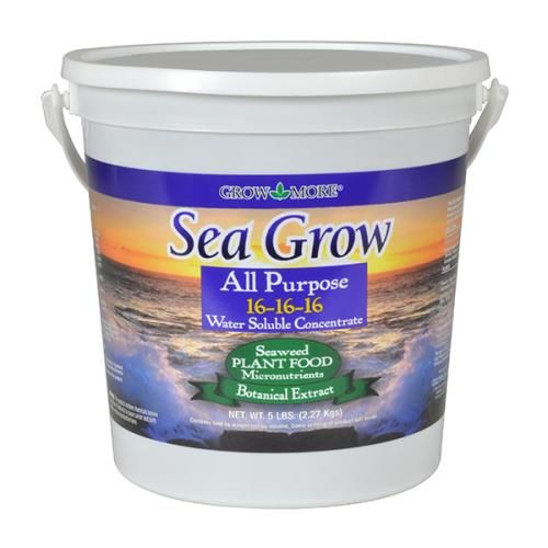 Grow More Sea Grow Fertilizer All Purpose 16-16-16 Soluble 25 pound 11 kilogram 1/ each