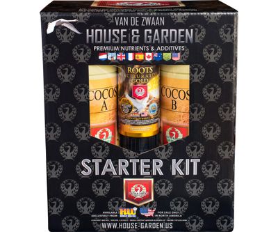 House &amp; Garden Kick Starter Pack 100mL Roots Excelurator, Amino Treatment, 250mL Multi Zen, Bud-XL, Top Booster, Drip Clean, Nitro Boost, 130g Shooting Powder 1/ each