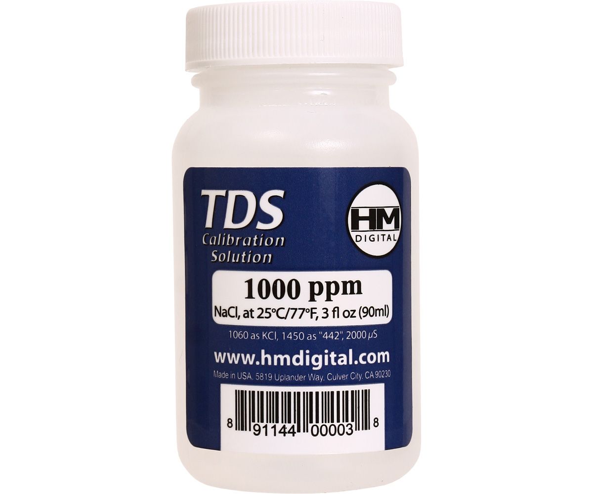 HM Digital Meters TDS Calibration Solution 1000 ppm 3 fluid ounce 90 milliliter