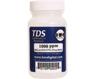 HM Digital Meters TDS Calibration Solution 1000 ppm 3 fluid ounce 90 milliliter