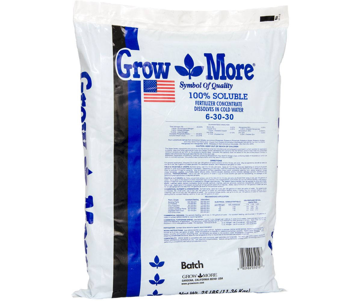 Grow More Standard 6-30-30 Soluble 25 pound 1/ each