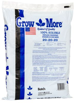 Grow More Original Fertilizer All Purpose 20-20-20 Soluble 25 pound 11 kilogram 1/ each