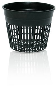 Hydrofarm Round Mesh Pot Net Cup Injection Molded Black