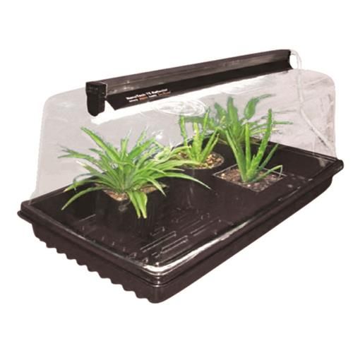 Super Sprouter 1020 Propagation Plug Tray Dome Vented Ultra Clear with Light Tracks 10x20x7 inch 1/ each