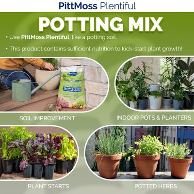 PittMoss Plentiful Organic Potting Mix Peat Free, OMRI Listed 2 cubic foot 57 liter 1/ each