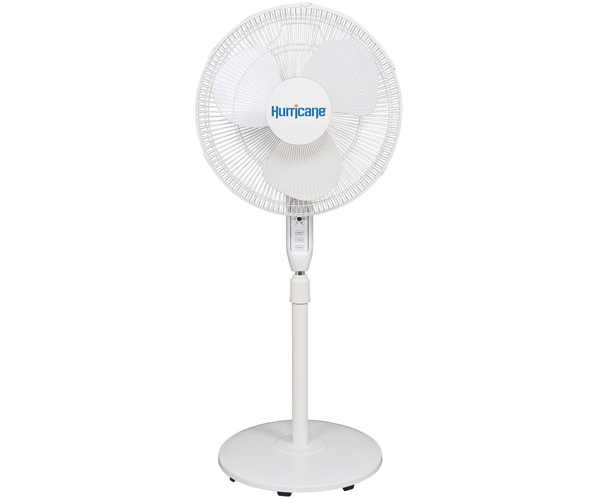 Hurricane Supreme Stand Fan Oscillating with Remote 1201 CFM 3 speed, size: 16 inch Black