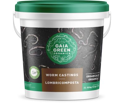 Gaia Green Worm Castings, size: 2 liter bucket