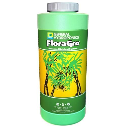 General Hydroponics Flora Gro 2-1-6, size: 1 pint 500 milliliter 1/ each