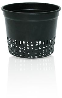 Hydrofarm Round Mesh Pot Net Cup Injection Molded Black, size: 5 inch Standard Basket 50/ pack