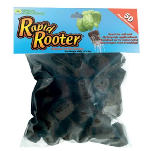 General Hydroponics Rapid Rooter Plug, size: 1.45x1.5 inch Square 50/ pack