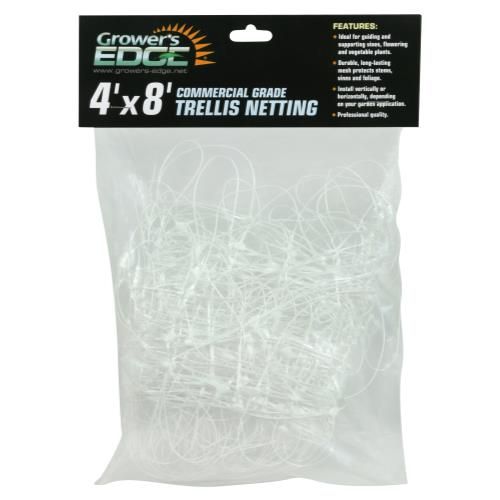 Grower&#39;s Edge Trellis Netting Plastic White, size: 4x8 foot