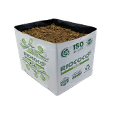 RIOCOCO Worldwide Grow Bag Pot Prefilled Coconut Coir, size: 0.4 cubic foot 11.4 liter 3 gallon 10x8x9 inch Open Top 1 block