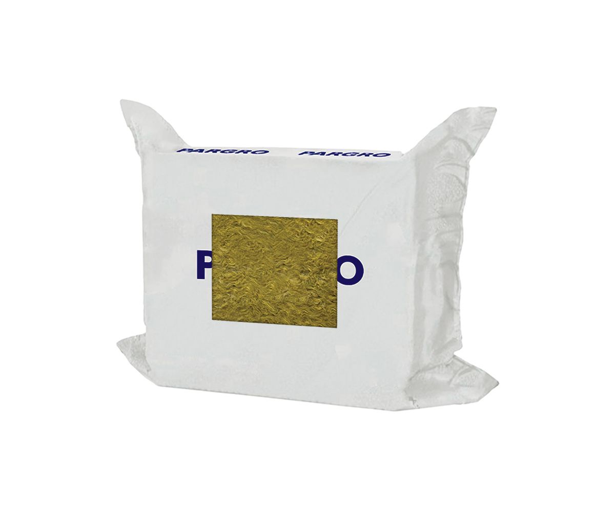 Grodan Pargro Quick Drain Rockwool Gro Slab, size: 9.5x8x4 inch Single Slab Wrapped with hole 4x4 inch 16 slabs/ case