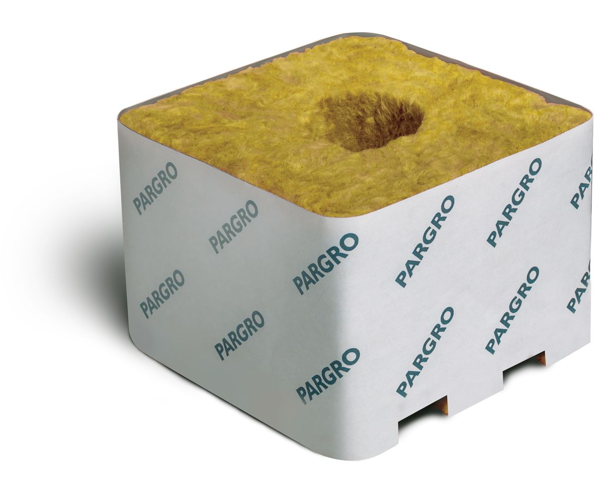 Grodan Pargro Quick Drain Rockwool Gro Block, size: 6x6x4 inch Jumbo Unwrapped with Liner, Hole 1 block