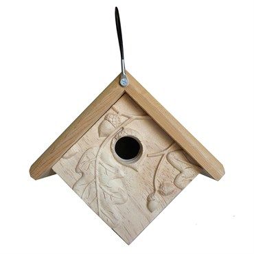 Welliver Outdoors Carved Wren Bird House with Weather Resistance and Insulation 7.75x5.25x8.5 inch