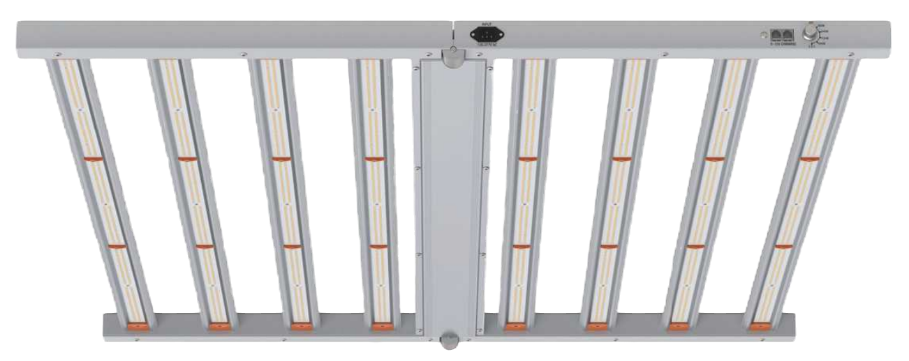 Biochem Grow LED Pro Samsung 301H Light System Complete Fixture Full Spectrum 0-10V Dimming, size: 900 watt 100-277 volt 8 Bar 2.8 µmol/ joule 2560 µmol/ second 44x43.5x2.3 inch 1/ each