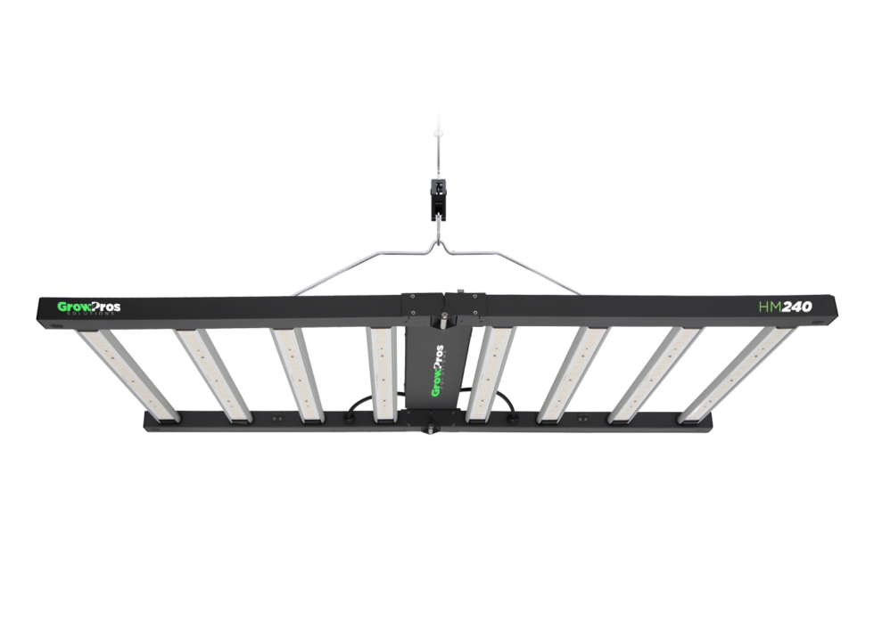 Grow Pros LED Light System Complete Fixture Dimmable Luminus 3535, size: 300 watt 120-277 volt 2.7 µmol/ joule 368 µmol/ second 45.8x11.24x1.56 inch