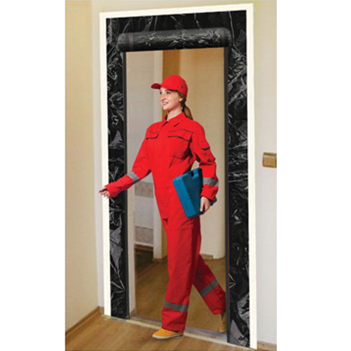 Grow1 Adhesive Door with Zipper Black 40x86 inch