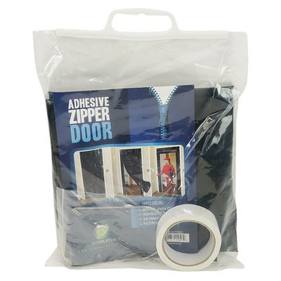 Grow1 Adhesive Door with Zipper Black 40x86 inch