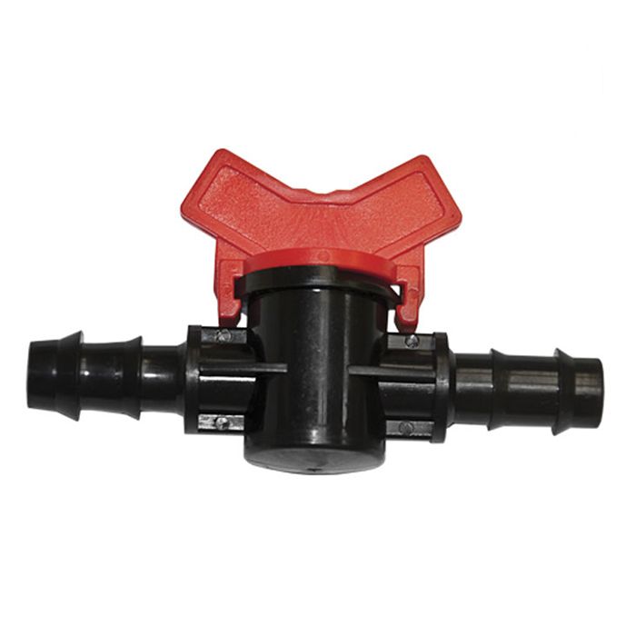Grow1 Tubing Connector Fitting Barbed Shut Off Valve Red 3/4 inch 1/ each